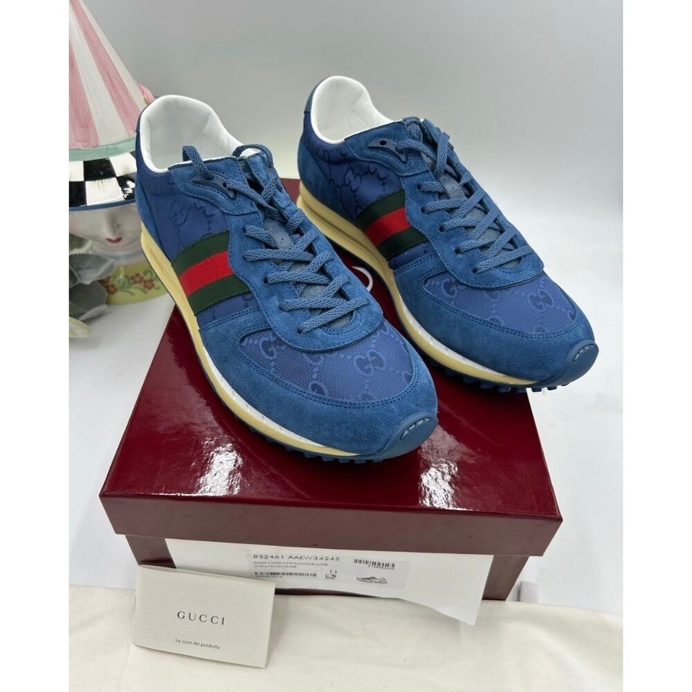 Men's Gucci Re-motion low top sneakers, GG canvas, and suede size 11 made Italy